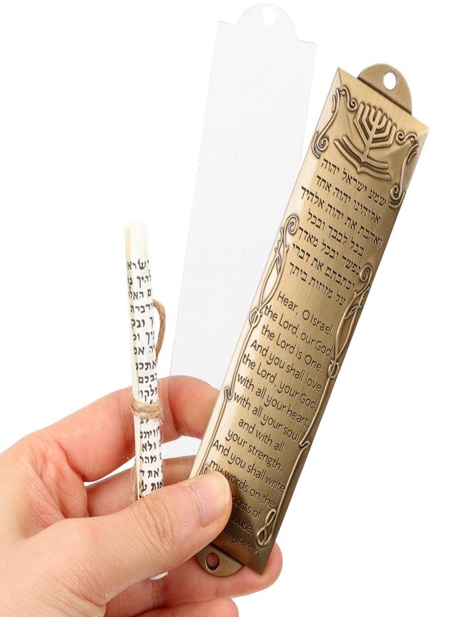 Artibetter 5 Sets Mezuzah with Scroll Door Jewish Mitzvah Door Mezuzah Case Metal Mezuza Plaque Jewish Hannukah Housewarming Blessing - Image 4
