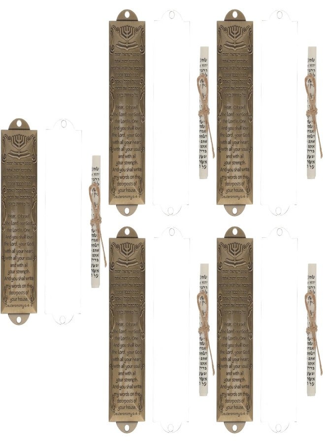 Artibetter 5 Sets Mezuzah with Scroll Door Jewish Mitzvah Door Mezuzah Case Metal Mezuza Plaque Jewish Hannukah Housewarming Blessing - Image 1