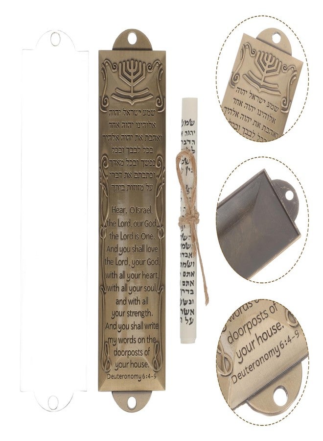 Artibetter 5 Sets Mezuzah with Scroll Door Jewish Mitzvah Door Mezuzah Case Metal Mezuza Plaque Jewish Hannukah Housewarming Blessing - Image 3