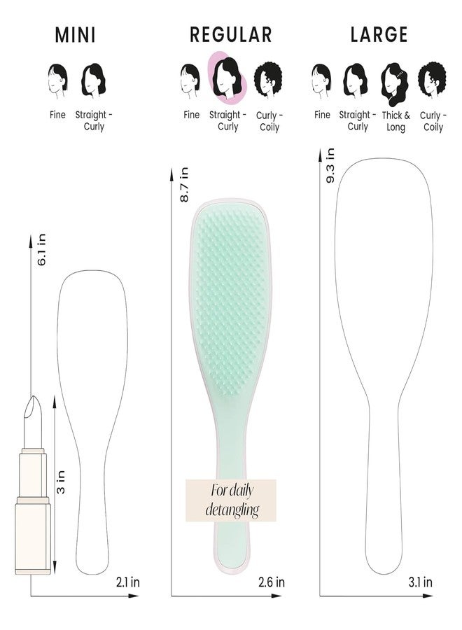 Lyrovo Ultimate Hair Brush Comb for Women for Wet & Dry Hair Eliminates Knots & Reduces Breakage for All Hair Types (White & Blue) - Image 3