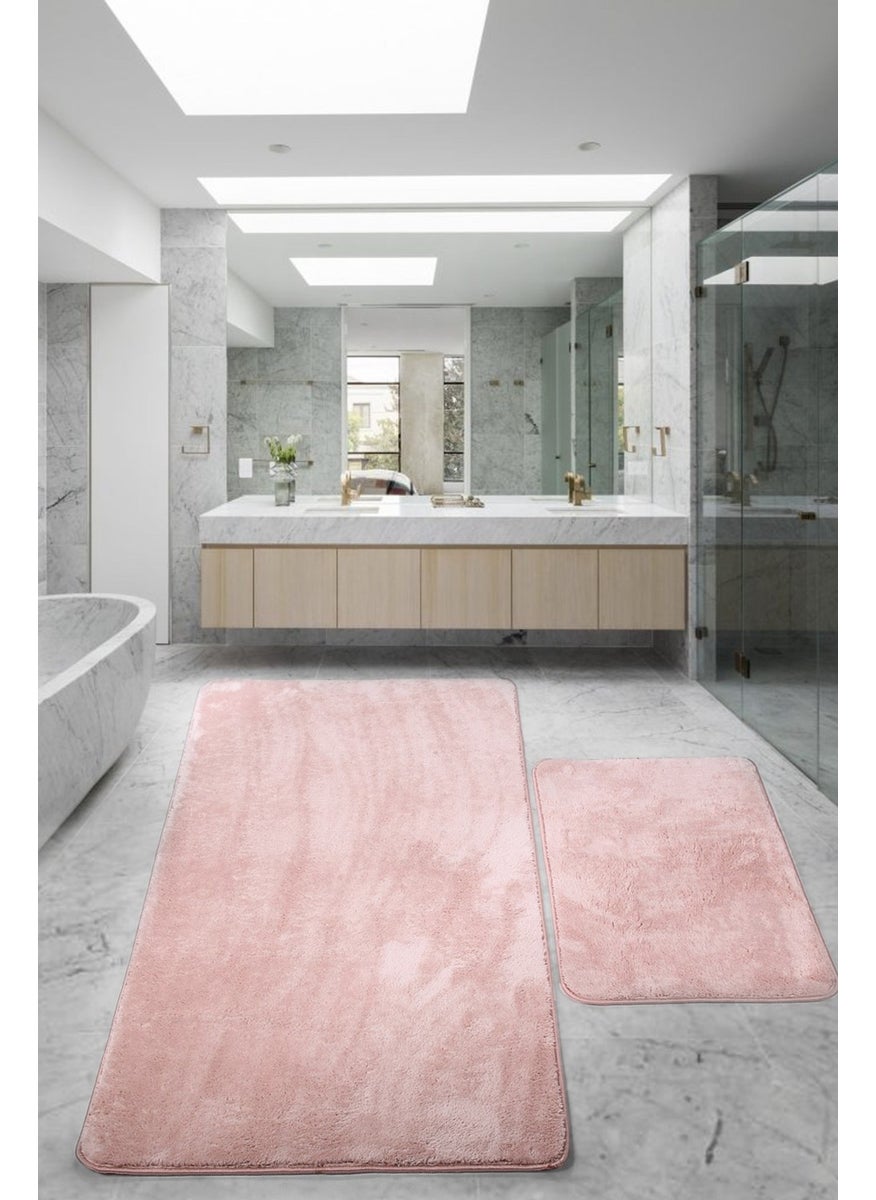 Bonny Home Relax Powder 80X150 + 50X80 cm Large Size 2-Piece Bathroom Carpet Mat Set Non-Slip Toilet Seat Set  - Image 1