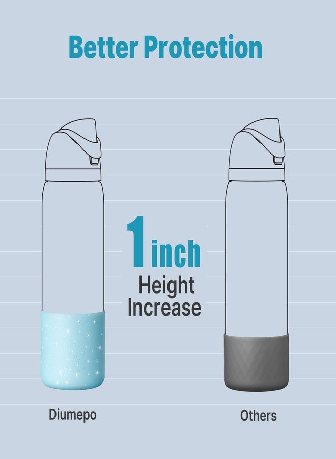 Diumepo Silicone Boot for 32 oz Owala Water Bottles, Anti-Slip Protective Sleeve for Owala Twist & FreeSip & Flip Insulated Water Bottle, Boot Bottom Base for Owala (Glitter Blue) - Image 3