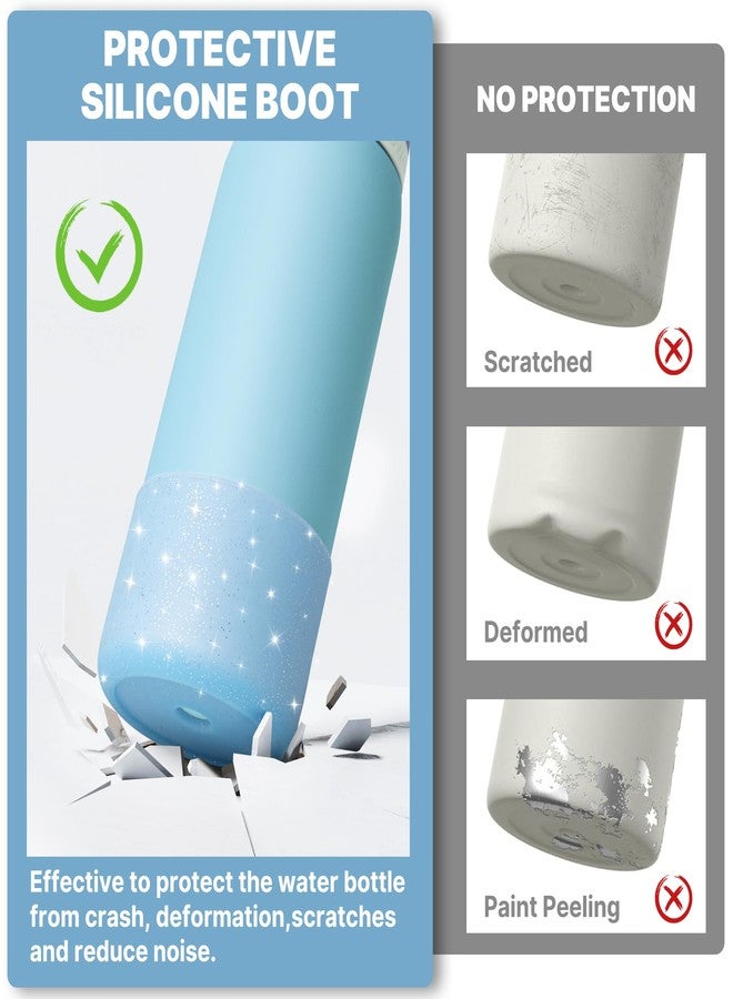 Diumepo Silicone Boot for 32 oz Owala Water Bottles, Anti-Slip Protective Sleeve for Owala Twist & FreeSip & Flip Insulated Water Bottle, Boot Bottom Base for Owala (Glitter Blue) - Image 5