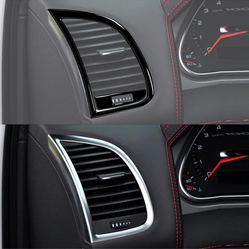 طقم تزيين فتحات التهوية من ألياف الكربون لأودي Q7 2007-2015 باللون الأسود البيانو - Image 4
