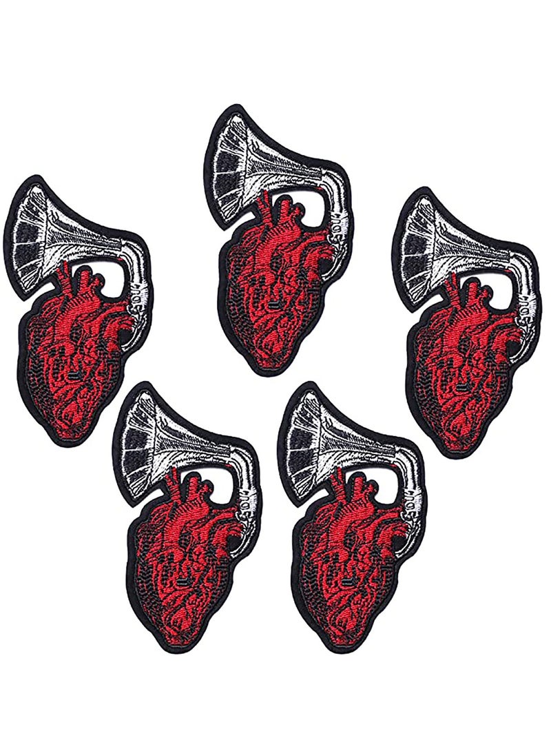 Pack of 5 Let My Heart Be Heard Patches, Embroidered Iron On/Sew On Patches, Cute Applique Patches for Clothing, Jackets, Hats, Backpacks, Jeans - Image 1