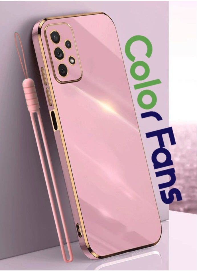Color Fans Mobile Phone Case for Samsung A23 Electroplated Protective Case Gold-Purple 