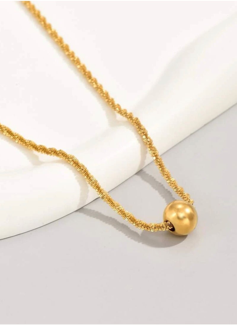 sixtyfour Elegant Gold Plated Sparkling Necklace For Women  - Image 2