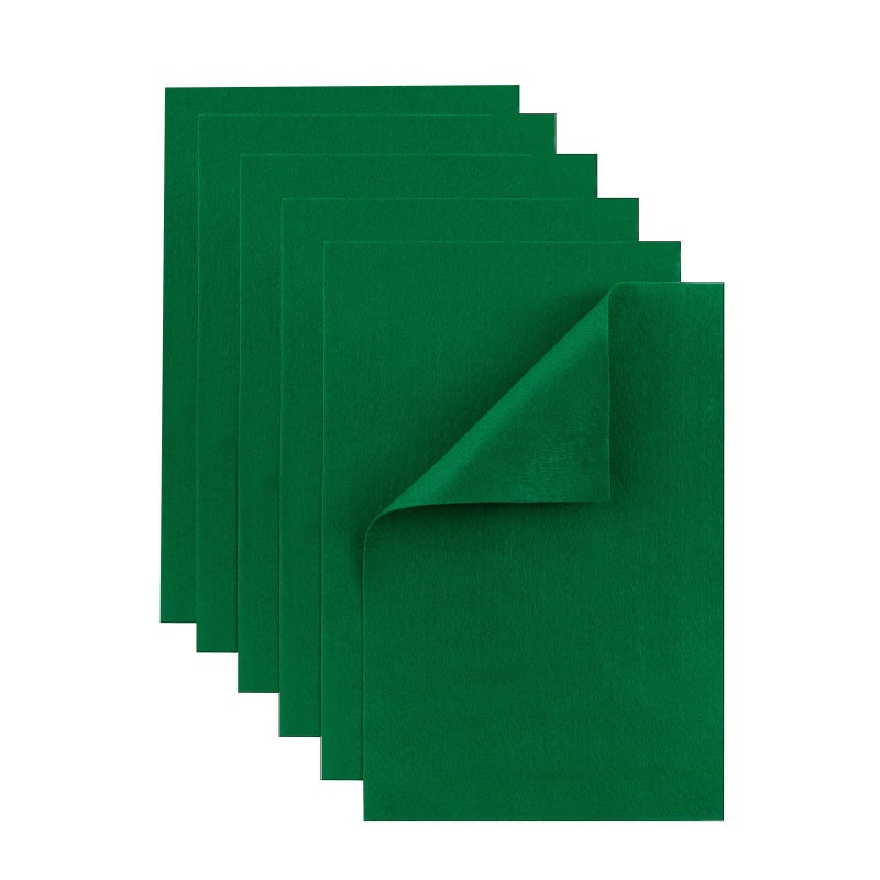 HaoFeiJH Green Felt Fabric Sheets - 6PCS Felt Squares - 8x12 1 Colors Soft Felt Squares, 1.5mm for Sewing, Patchwork, Decoration, Embroidering, Book, DIY Craft - Image 1