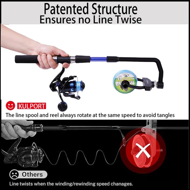 KULPORT Fishing Line Spooler, No Line Twist, Adjustable line Winder, Portable for Spinning & Casting and Trolling Reel - Image 2
