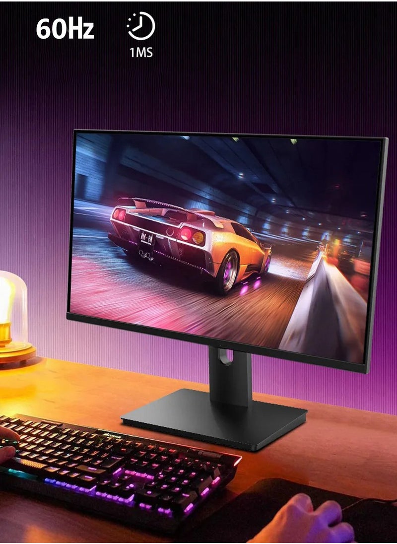 هاي لوك شاشة ألعاب IPS بدقة 4K UHD مقاس 27 بوصة، 60 هرتز، حامل قابل لتعديل الارتفاع، عناية بالعين مع تقليل الضوء الأزرق، شاشة كمبيوتر فائق الدقة للعمل والترفيه  - Image 3