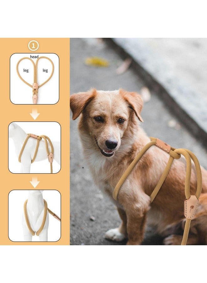 مايل هاي لايف مقود كلاب "مايل هاي لايف" متعدد الاستخدامات | مقود حبل وحزام (اثنان في واحد) | مقود تدريب بطول 4 أقدام | جرو (أصفر) - Image 3