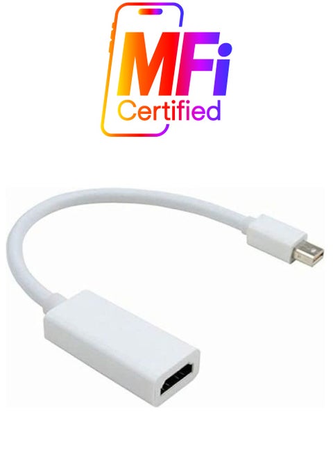 Thunderbolt Mini Displayport DP To HDMI Adapter White