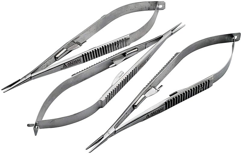 ARTMAN INSTRUMENTS 3 pcs Castroviejo Needle Holder 5.5 inches Straight with Lock | Dental Medical Ortho Surgical Needle Holder Locking | Veterinary Suture Restorative - Image 1
