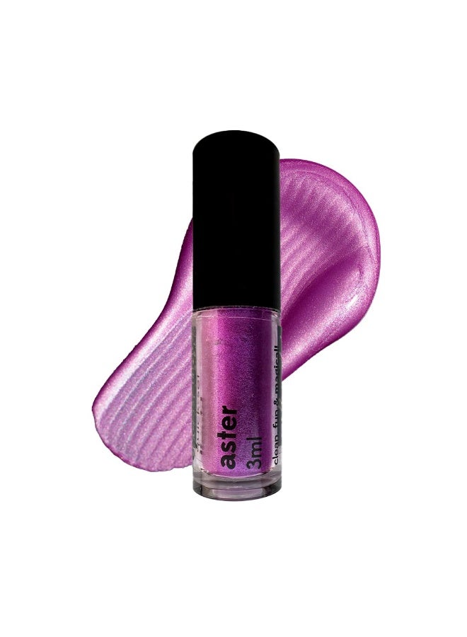 Ruby's Organics Mini Metallic Liquid Eyeshadow for Women- Eye Makeup, Smooth Glide Insta Dry Formula, Smudge proof, Waterproof, Long Lasting and Highly Pigmented, Paraben Free, Vegan - Aster, 3ml - Image 1