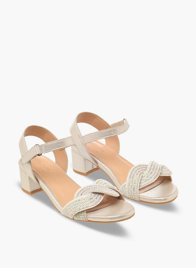 Celeste Girls Embellished Block Heel Sandals - Image 1