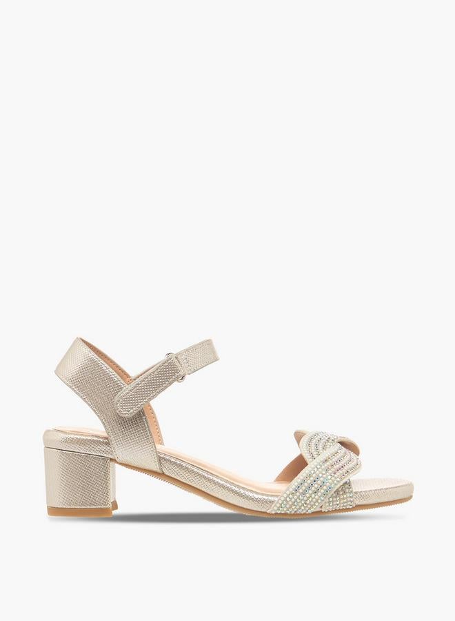Celeste Girls Embellished Block Heel Sandals - Image 3