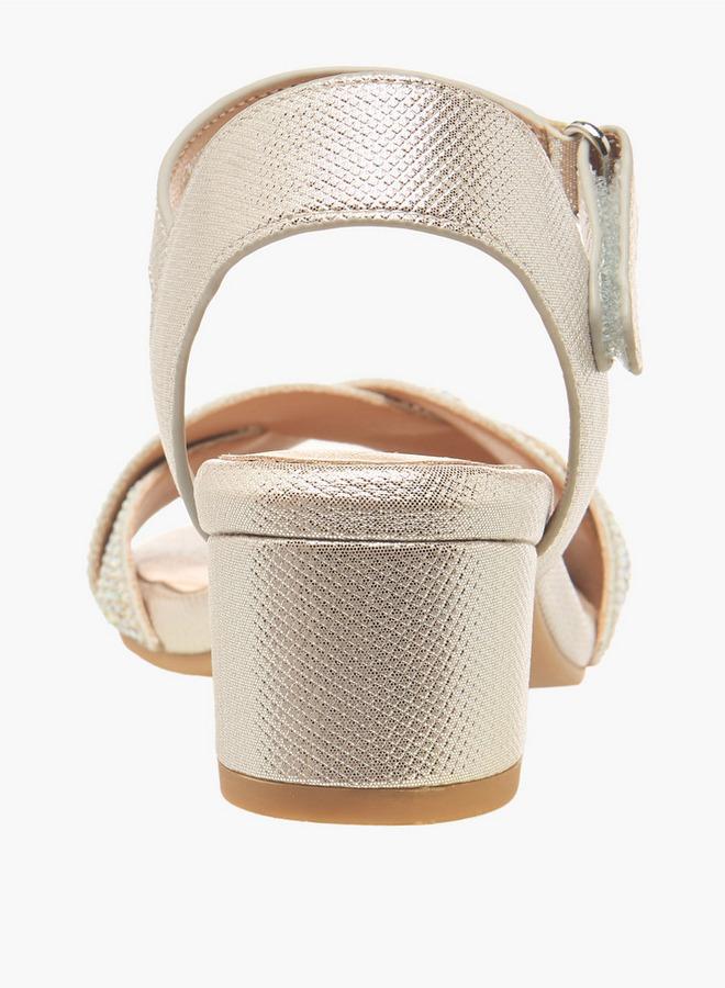 Celeste Girls Embellished Block Heel Sandals - Image 5