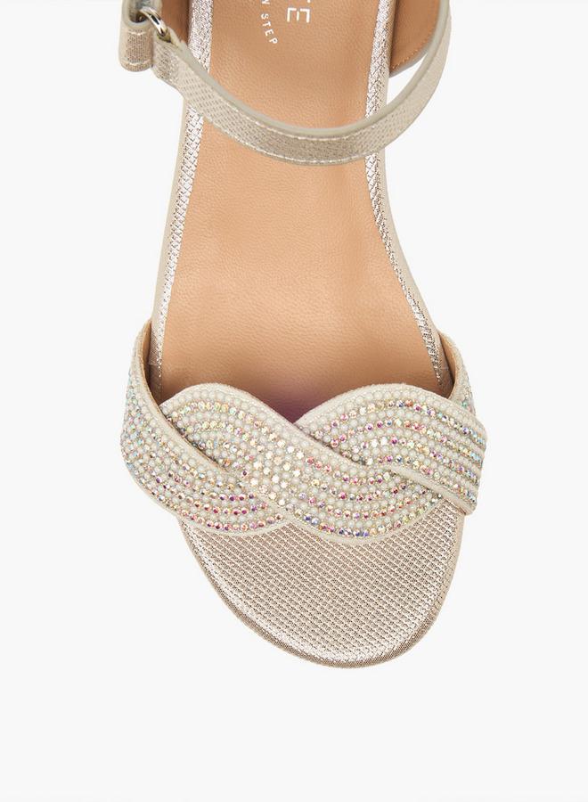 Celeste Girls Embellished Block Heel Sandals - Image 4