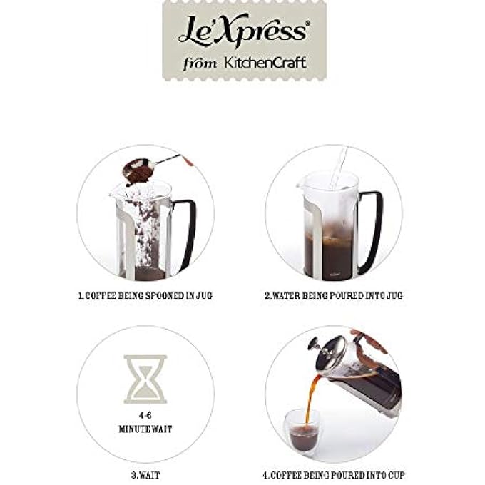 KitchenCraft Kclxcafe12Cp LeXpress Stainless Steel Cafetieres Twelve Cup 15 Litre Gift Boxed - Image 4