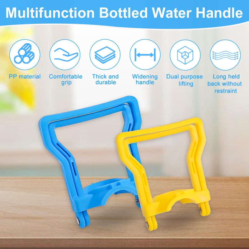 MERVK Multifunctional Advanced Ergonomic 5 Gallon Water Bottle Carrier, Fit 5 Gallon Bottle Caps, Lift with Handle (Blue&Yellow) - Image 2