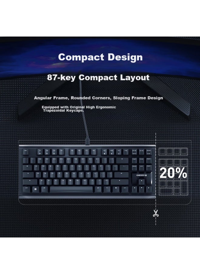 Cherry Mx1.1 Mechanical Keyboard, Gaming Keyboard, Floating Non-steel Structure, 87-key Wired Keyboard, Computer Keyboard, Black, Brown Switch - Image 3