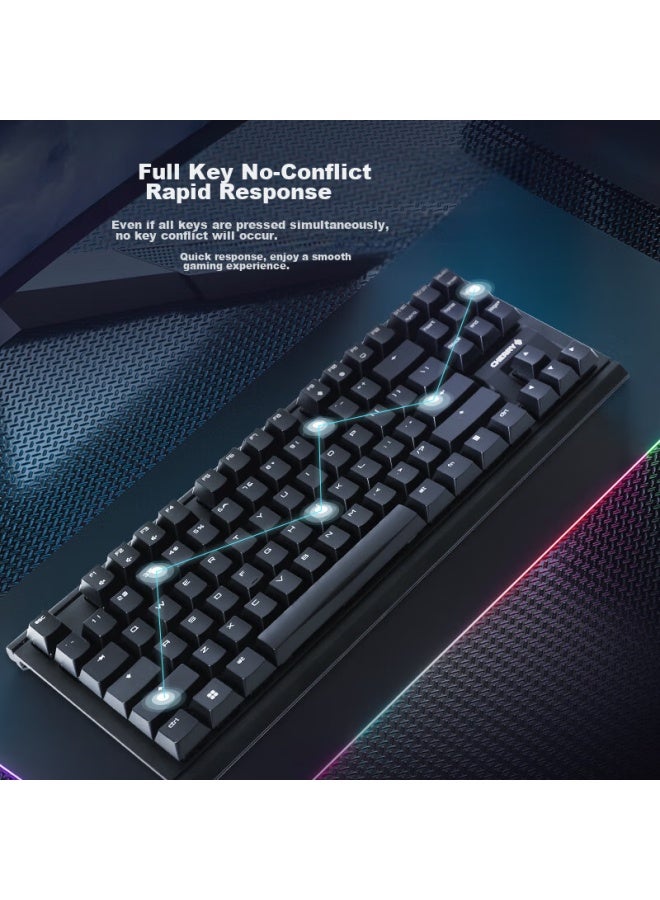Cherry Mx1.1 Mechanical Keyboard, Gaming Keyboard, Floating Non-steel Structure, 87-key Wired Keyboard, Computer Keyboard, Black, Brown Switch - Image 4