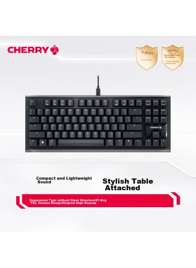 Cherry Mx1.1 Mechanical Keyboard, Gaming Keyboard, Floating Non-steel Structure, 87-key Wired Keyboard, Computer Keyboard, Black, Brown Switch - Image 1
