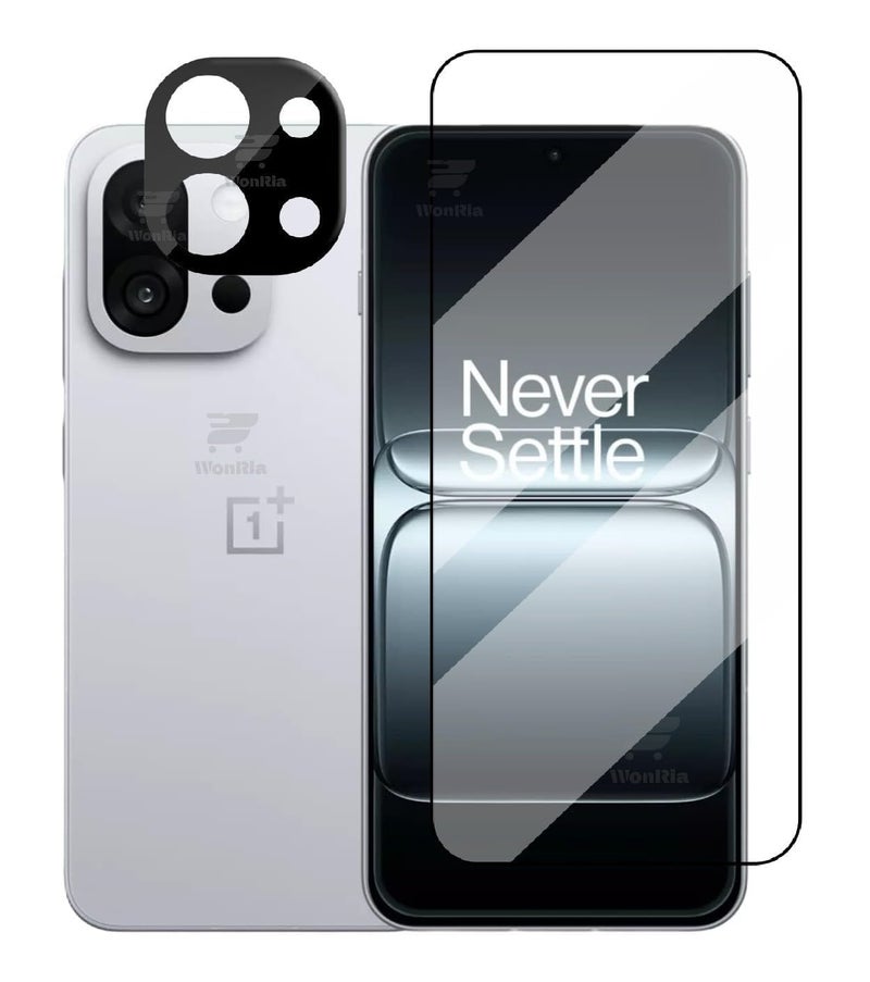 WonReza ® زجاج مقسى [1+1 لهاتف OnePlus 13s 5G مع واقي عدسة الكاميرا ثلاثي الأبعاد - (عبوة من 2)  - Image 1