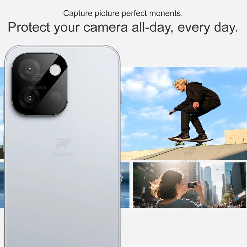 WonReza ® زجاج مقسى [1+1 لهاتف OnePlus 13s 5G مع واقي عدسة الكاميرا ثلاثي الأبعاد - (عبوة من 2)  - Image 2