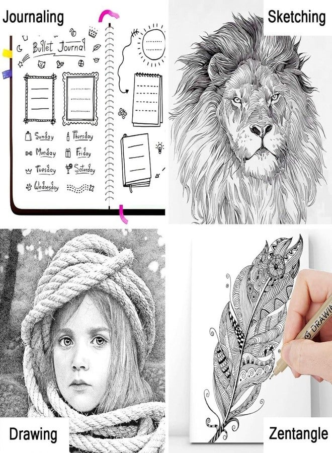 AMIQUS Black Fineliners Fine Tip Mandala Art Technical Pen Set of 9 Waterproof Pigment Pens for Calligraphy Doodle Architecture Drawing Sketching Writing Outliner for Artist Professionals (12) - Image 5