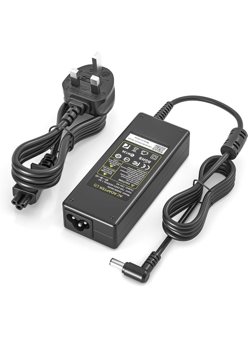 Zexen 80W 19V AC Adapter for LG Monitor Power Cord LG Electronics 32" 27" 24" 19" 20" 22" LCD LED HD TV 27GL83A-B 27MN60T-W 27ML600M, for Samsung TV Monitor 32" UN32J4000 UN32J4000AF UN32J5003 Charger - Image 1