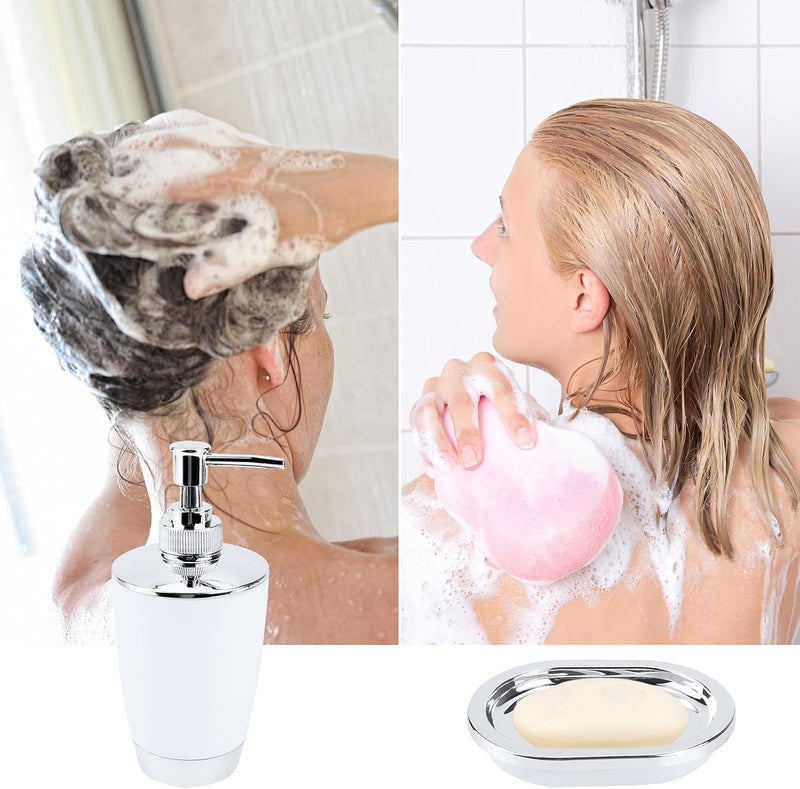 comfrt Bathroom Accessories Sets,6 Piece Bath Toilet Brush Accessories Set Luxury Bath Accessory Gift, Soap Bar Holder,Trash Can,Toilet Brush Set (white) - Image 2