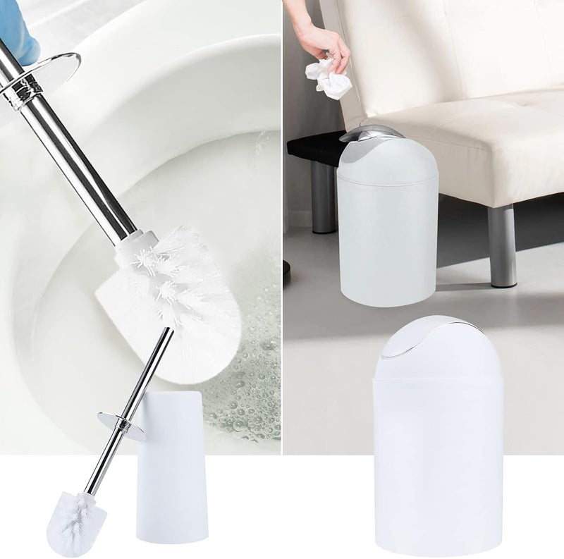comfrt Bathroom Accessories Sets,6 Piece Bath Toilet Brush Accessories Set Luxury Bath Accessory Gift, Soap Bar Holder,Trash Can,Toilet Brush Set (white) - Image 5