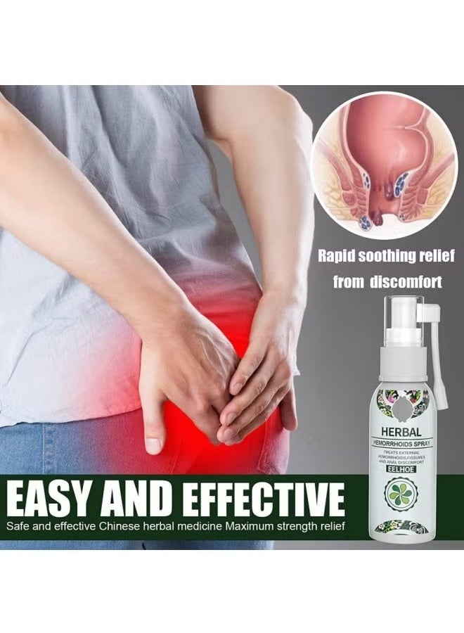 EELHOE Natural Herbal Hemorrhoids Spray, Internal And External Hemorrhoids Treatment Spray, Anal Soothing Spray, Fast Relief Hemorrhoid Spray, Hemorrhoid Relief Cream - Image 3