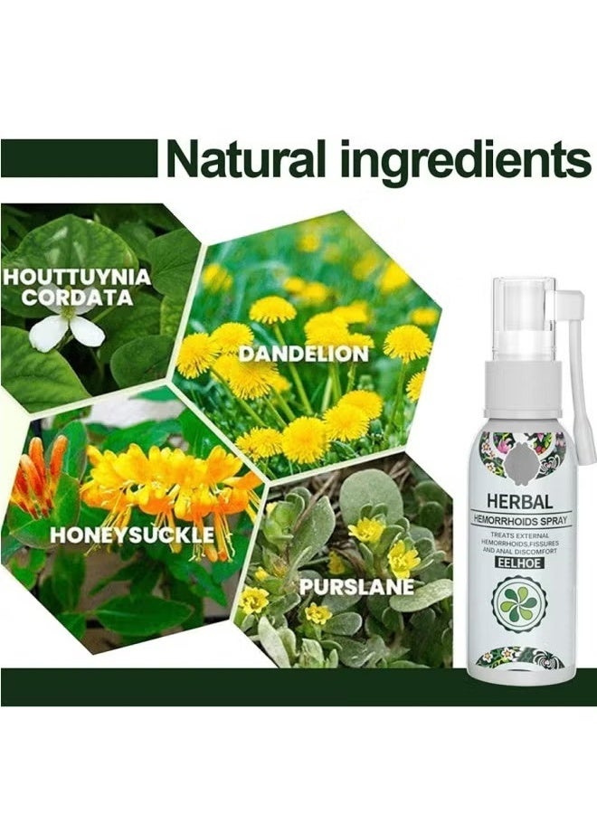 EELHOE Natural Herbal Hemorrhoids Spray, Internal And External Hemorrhoids Treatment Spray, Anal Soothing Spray, Fast Relief Hemorrhoid Spray, Hemorrhoid Relief Cream - Image 4