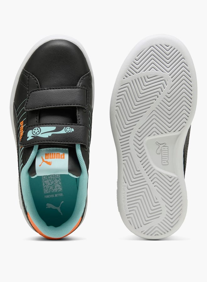 PUMA أحذية رياضية بتفاصيل شعار للأولاد مع إغلاق بخطاف وحلقة - سماش 3.0 بويزد 2 ريس V Ps - Image 4