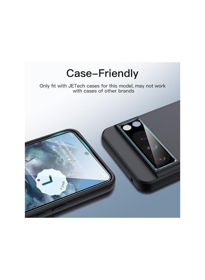 جي تيك واقي شاشة بتغطية كاملة لهاتف Google Pixel 8 Pro مع واقي عدسة الكاميرا، طبقة من الزجاج المقسى، أداة سهلة التركيب، متوافق مع معرف بصمة الإصبع، شفاف عالي الدقة، عبوتان لكل منهما - Image 2