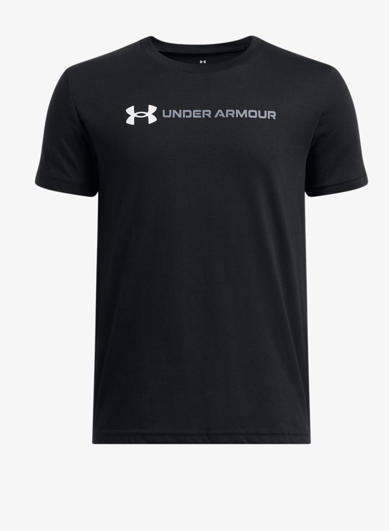 UNDER ARMOUR Youth Logo Wordmark T-Shirt - Image 1