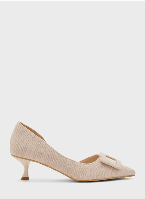 Pointed Toe Mid Heel Pumps