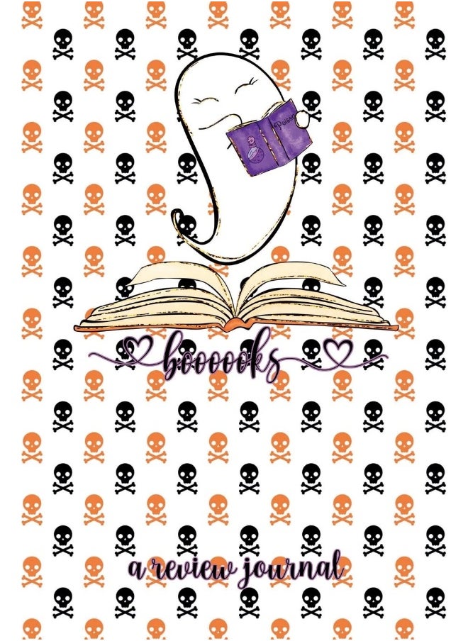 Booooooks! A Review Journal: Cute Ghost Book Review Journal, 6"x9" 110 Pages, Booktok Challenge  - Image 1