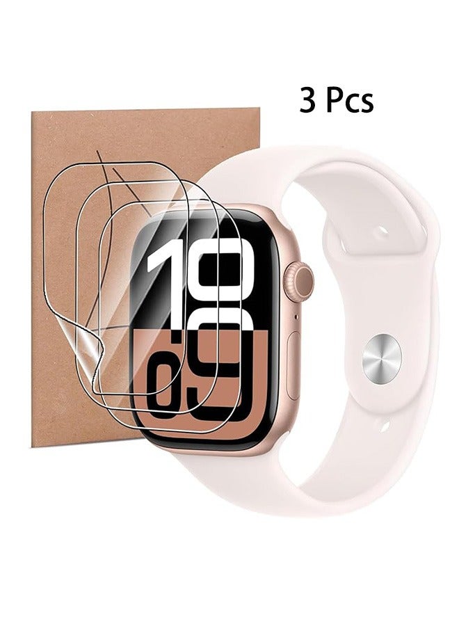 3 Pcs Screen Protector for Apple Watch Series 10 42mm Flexible TPU Film,,Bubble-Free Screen, Anti-Scratch HD Clear (42mm) - Image 1
