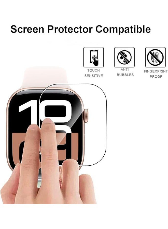 3 Pcs Screen Protector for Apple Watch Series 10 42mm Flexible TPU Film,,Bubble-Free Screen, Anti-Scratch HD Clear (42mm) - Image 2