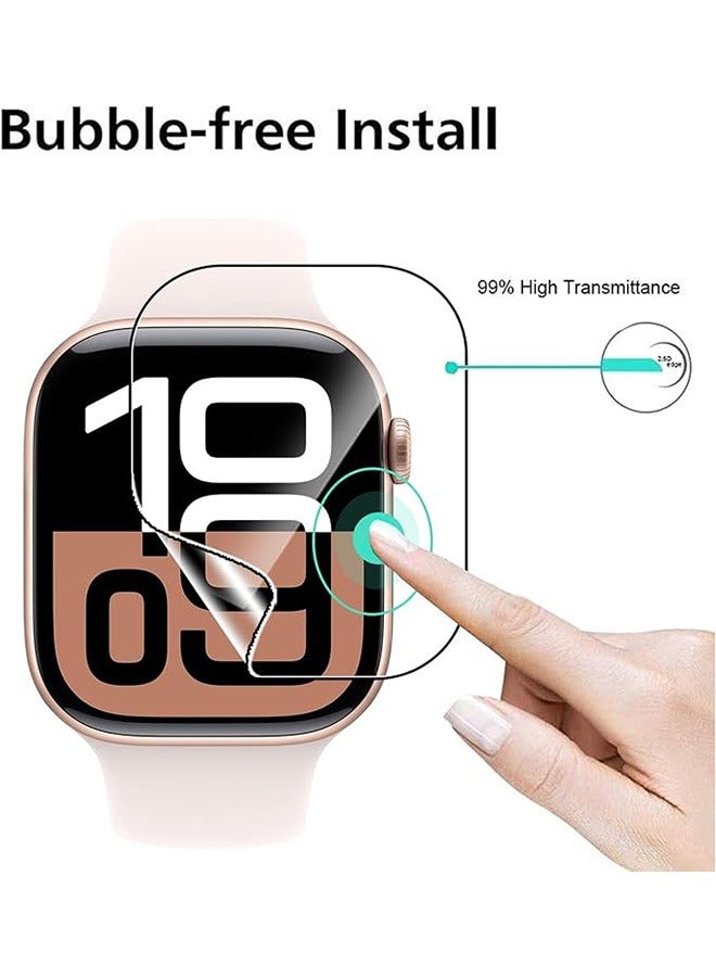 3 Pcs Screen Protector for Apple Watch Series 10 42mm Flexible TPU Film,,Bubble-Free Screen, Anti-Scratch HD Clear (42mm) - Image 5
