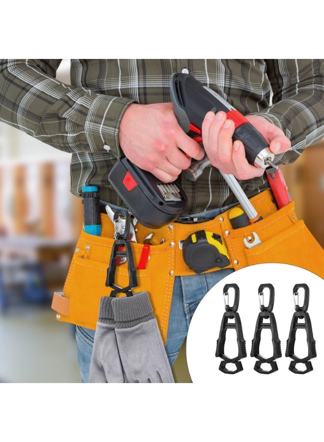 4 Pcs Black Glove Grabber Clip Work Safety Glove Holder Construction Accessories Multipurpose Clamp For Hanging Work Gloves Helmets Towels Tool Bags - Image 4