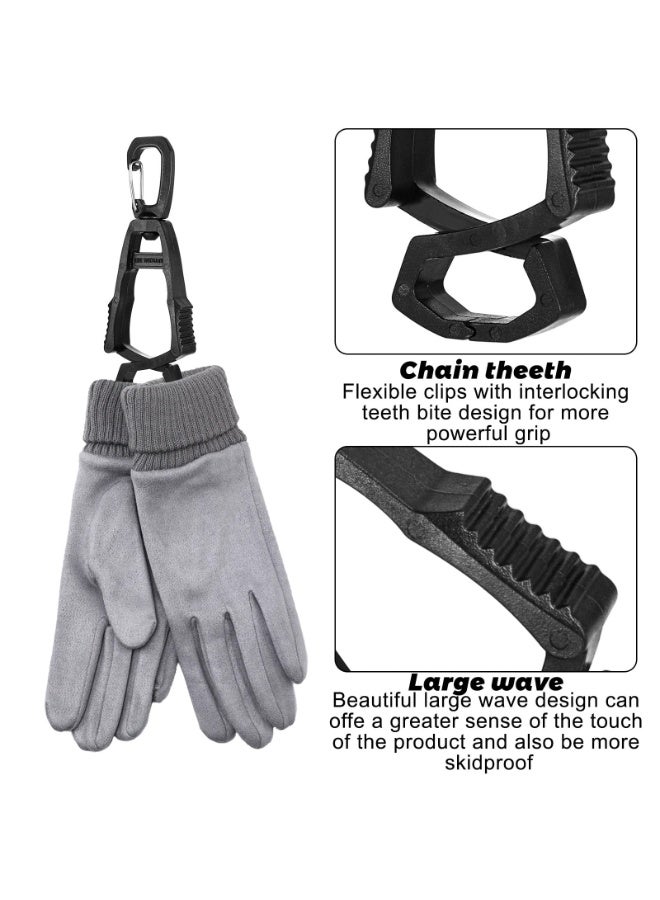 4 Pcs Black Glove Grabber Clip Work Safety Glove Holder Construction Accessories Multipurpose Clamp For Hanging Work Gloves Helmets Towels Tool Bags - Image 5