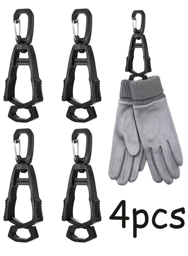 4 Pcs Black Glove Grabber Clip Work Safety Glove Holder Construction Accessories Multipurpose Clamp For Hanging Work Gloves Helmets Towels Tool Bags - Image 1