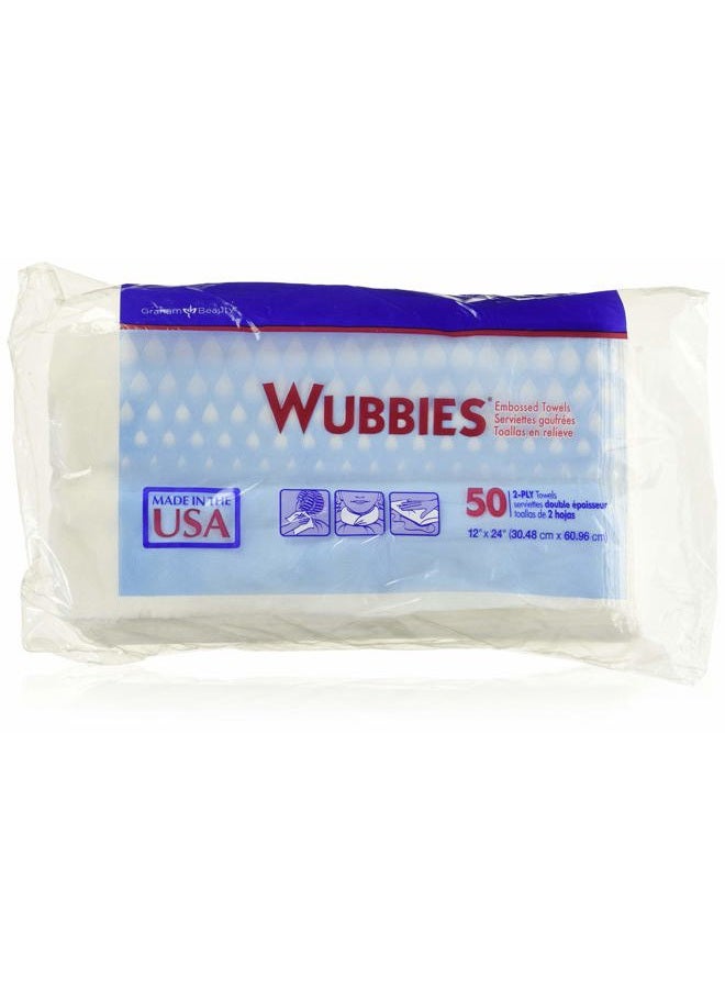 Graham Wubbies Embossed Towels 50 Count 12" X 24" - Image 1