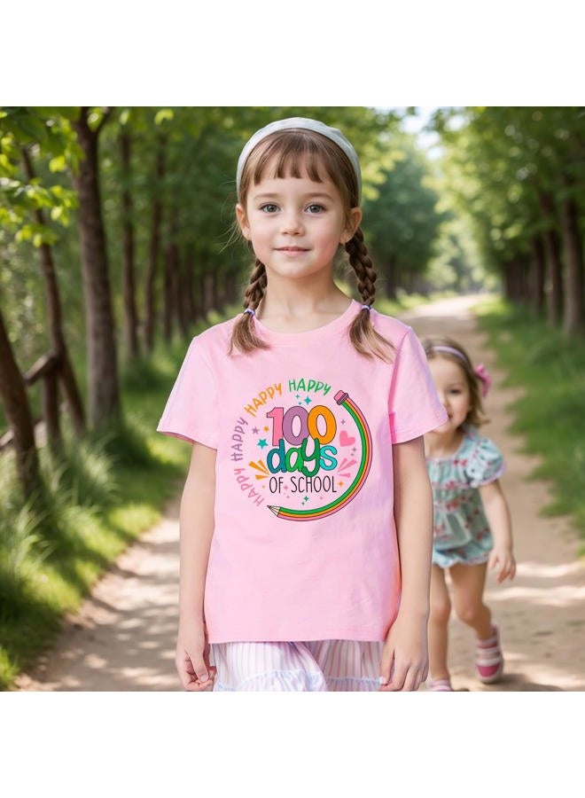 Geoyune Cool 100 Days of School Shirt Girls Boys 100th Day of School Celebration Kids T-Shirt Tops 3-7 Years, Style#4, 4 Years - Image 2