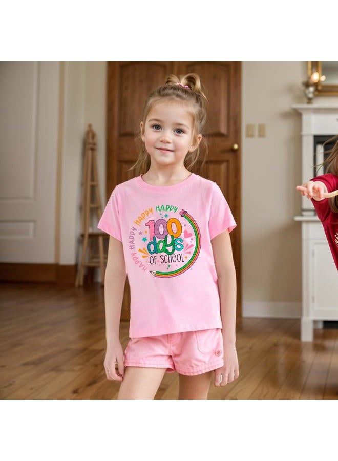 Geoyune Cool 100 Days of School Shirt Girls Boys 100th Day of School Celebration Kids T-Shirt Tops 3-7 Years, Style#4, 4 Years - Image 4