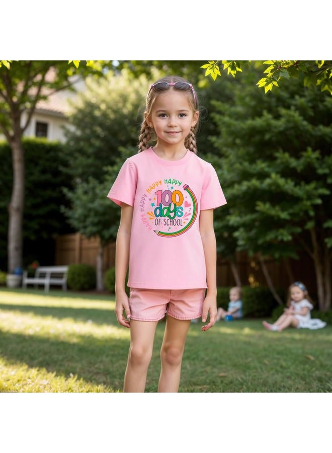 Geoyune Cool 100 Days of School Shirt Girls Boys 100th Day of School Celebration Kids T-Shirt Tops 3-7 Years, Style#4, 4 Years - Image 5